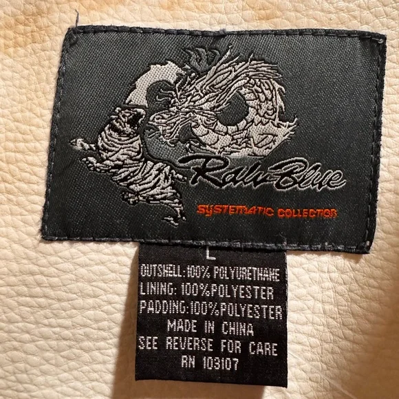 Cream Bomber Jacket with Dragon Embroidery - Picture 2 of 16